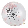 5pc 12 Inch Confetti Balloons Latex Pink 18 Years Old