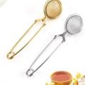 2pcs Snap Ball Tea Strainer with Handle for Loose Tea, Gold & Silver