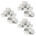 36 Pcs 60ml Metal Tins Round Containers with Tight Sealed Twist Cover