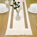 Macrame Table Runner, with Tassels, Hand Woven Cotton 12 X72inch