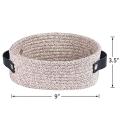 Woven Basket for Storage Oval Rope Coil Baskets with Handle Mini B
