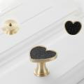 4pcs Heart Shape Handle Cabinet Drawer Pull Knob for Dresser (black)