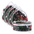 5 Pack Christmas Wreath Container 24 Inch,storage Bag(transparent)