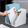 Three Story Book Shelf File Folder for Sorting Books Cd Bookends B