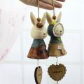 Easter Bunny Wind Chimes Rabbit Resin Crafts Ornaments Wind Chimes(b)