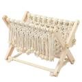 Macrame Magazine Rack Boho Magazine Holder Storage Standing Basket