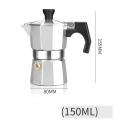 150ml European Style Moka Pot Espresso Coffee Pot Aluminum(black)