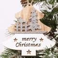 4 Pcs Christmas Pendant, Wooden Ornaments Christmas Tree Decoration