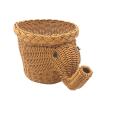 Handmade Bamboo Elephant Wicker Picnic Basket Fruit Storage Basket