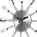 Stainless Steel Knife and Fork Spoon Kitchen Restaurant Wall Clock