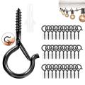 30pcs Q Hook with Safety Buckle, Windproof Screw Hook, Hook