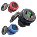 Car Charger Adapter Pd Qc 3.0 Dual Port Led Display Voltage Measure A