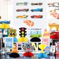 8 Pcs Honeycomb Racing Theme Toppers for Kids Birthday Party Supplies