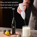 Electric Handheld Milk Frother Blender with Usb Charger Maker Black