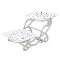 2 Tier Cake Dessert Holder Cupcake Pastry Biscuit Tray A Square