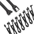 12 Pack 90 Degree Right-angle Cable with Locking Latch 16inch( Black)