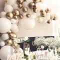 White and Chrome Gold Balloon Garland Arch Kit Wedding Birthday Diy