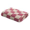 Retro Checkerboard Flannel Blanket Sleeping Four Seasons Cover A