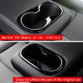 Car Glossy Black Rear Seat Water Cup Holder Decoration Frame Cover