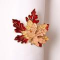 12pcs/halloween Thankings Giving Maple Leaf Napkin Ring Table A