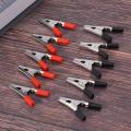 10 Pcs 50mm Plastic Handle Test Probe Metal Alligator Clips