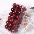 36pcs 4cm Plastic Christmas Ball Pearly Matte Light Shaped,red
