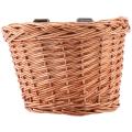 Retro,handmade,wicker Bicycle Front Basket with Leather Straps