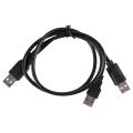 Usb 2.0 Type A Male to Dual Usb A Male Y Splitter Cable Cord Black