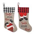 2 Pcs Xmas Stockings Decor,santa Stops Here for Xmas Party Home Decor