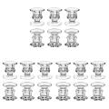 6 Pack Glass Clear Candlestick Holders Fit 1.85inch Pillar Or 7/8inch