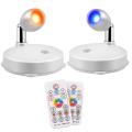 Rgb Wireless Led Spotlight, Dimmable Uplight with Remote, 2 Pack