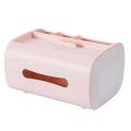 Home Living Room Creative Tissue Box Multi-function Paper Box(pink)