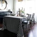 Plaid Tablecloth for Christmas Baby Thanksgiving,black White