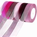 6rolls 1 Inch Sheer Chiffon Ribbon Organza Satin Ribbon Transparent