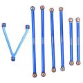 Cnc Chassis Link Rod Linkage Set for Axial Scx24 1/24 Rc Car,blue