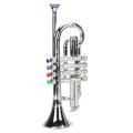 Trumpet 4 Tones 4 Colored Keys for Children Party Toy Silver