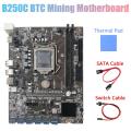 B250c Miner Motherboard+thermal Pad+sata Cable+switch Cable Lga1151