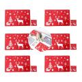 Christmas Placemat Washable Mat Set Of 6 Placemat & 6 Cup Mats(red)