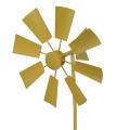 1pc Windmill Decorative Iron Windmill Yard Garden Ornament-yellow