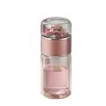 Tea Water Bottle High Borosilicate Glass Double Wall Tea Water(pink)