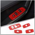 Window Glass Lift Switch Cover for Ford Ranger Everest 2015+, Red