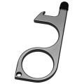 Non-contact Keychain Press Screen Isolation Bottle Opener, Black