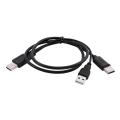 Usb 2.0 Type A Male to Dual Usb A Male Y Splitter Cable Cord Black