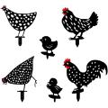 Black Acrylic Rooster Hen Chick Statue Decor for Garden Yard Lawn