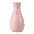 Hip Shape Plastic Material Vase 20cmx10.5cm Imitation Ceramic,pink