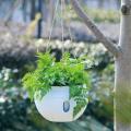 2pcs Plastic Hanging Planter Self Watering Basket with Hooks, White