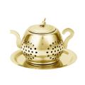 Gold Mesh Stainless Steel Tea Pot Spice Herb Strainer Filter