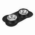 Dog Bowls Water and Feeder with Non Spill Skid Resistant Silicone Mat