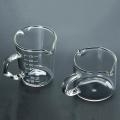 Set Of 2 Glass Milk Jug Twin Spout Pouring Coffee Cream Sauce Jug