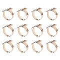 12 Pcs Hotel Restaurants Creative Metal Napkin Ring Gold